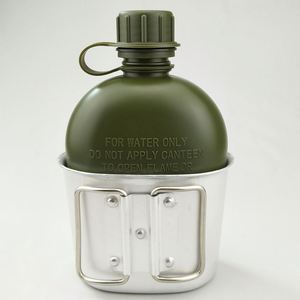 Muestra gratuita de equipo de camping para exteriores, botella de agua estadounidense con funda, kit de cantimplora de 3 piezas con funda, taza de acero inoxidable - Product Image 5