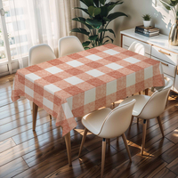 Nappes tissées imprimées fleuries orange et rose RNPT avec support en PU, faciles à nettoyer, imperméables, résistantes à l'huile et aux rayures, épaisseur 0,5 mm, pour fêtes