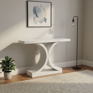 Table console en bois de frêne incurvée moderne <span class=keywords><strong>pour</strong></span> l'<span class=keywords><strong>entrée</strong></span> de la maison, le salon, la salle à manger, le bureau, meubles faciles à nettoyer, stable - Product Image 3
