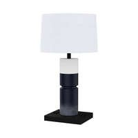 Lampe de bureau Kawell Candlewood Suites à dégradé bleu, lampe de chevet en métal et polyrésine pour lit King ou Queen avec prise de courant et USB