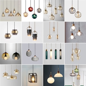 Lámpara colgante de globo LED de lujo moderno, cristal de arte ahumado con Material de hierro, candelabros colgantes decorativos para el hogar y la Oficina, tamaños medios - Product Image 1