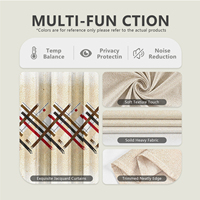 Rideaux en polyester à imprimé géométrique rétro, lisses, légers, motif esthétique intemporel pour la décoration moderne du salon