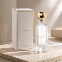 Flacon de parfum en verre haut de gamme avec boîte 50ml 100ml pour les marques de parfums de niche avec bouchon doré