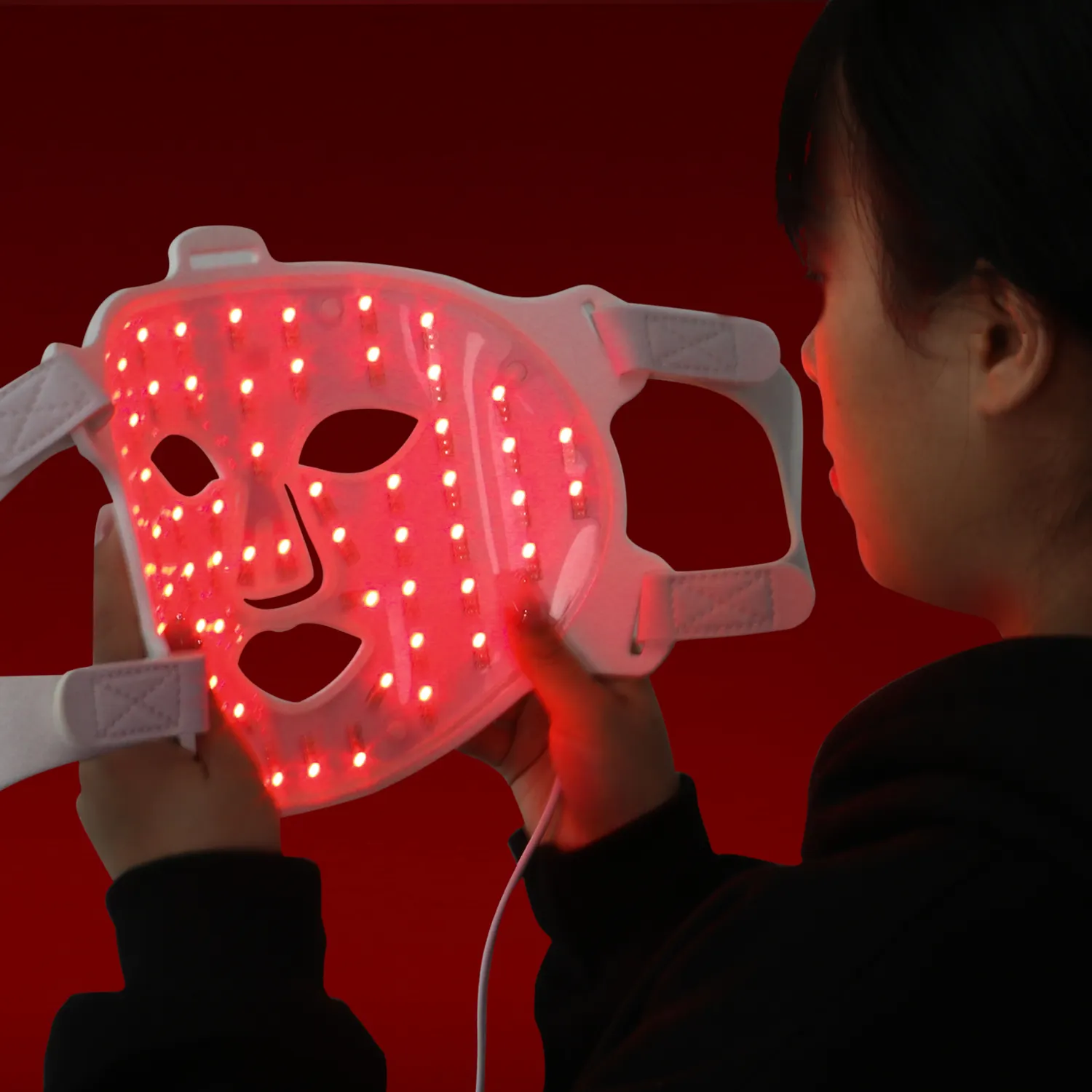 Sunsred masker wajah led 850nm inframerah, masker terapi lampu led 660nm desain baru 2024