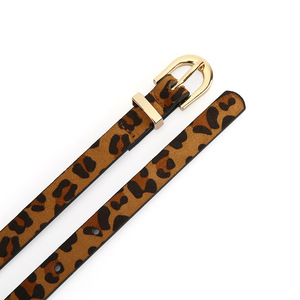 Leopard Print Polyester <b>Thin</b> Belt with D <b>Ring</b> Buckle for Women Tiyo Brand 3.0cm Width Casual Outdoor Spring 2026 - Product Image 1