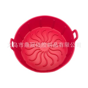 Air Fryer Bowl Silicone Round Reusable Non Stick Baking Dish With Double Handle For Oven Use - Product Image 3