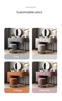 Commode minimaliste italienne, table de maquillage, meuble de chambre à coucher, armoire de rangement, miroir de maquillage, tabouret de maquillage, table