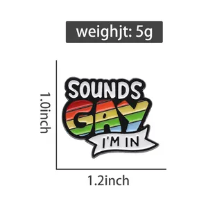 소리 게이 나는 에나멜 핀에 사용자 정의 레인보우 LGBT 브로치 옷깃 배지 펑크 연인 친구를위한 재미있는 보석 선물