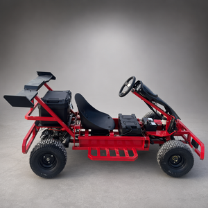 Go Kart Eléctrico Todoterreno, <span class=keywords><strong>Buggy</strong></span> UTV de <span class=keywords><strong>4</strong></span> Ruedas, Luz LED Delantera, Jaula Antivuelco, Amortiguador de Resorte Helicoidal Rojo, Neumático Grande, 1 Asiento, Diversión al Aire Libre para Adultos - Product Image 4
