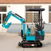 Mini-excavatrice hydraulique 1,3 tonne à chenilles pour serres, facile à utiliser