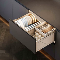 Égouttoir à vaisselle moderne et haut avec porte-assiettes, multifonctionnel et écologique, pour l'organisation des armoires de cuisine (bols et assiettes)