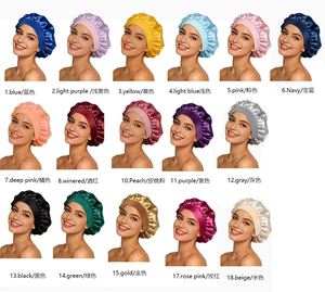 Bonnet de nuit en soie personnalisé avec logo, vente en gros, bonnets de sommeil en satin de couleur unie pour femmes - Product Image 6