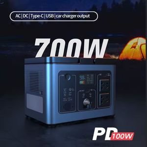 สถานีไฟฟ้าพกพา 700W ระบบพลังงานขนาดเล็ก แบตเตอรี่ ABS ความจุ 192000 มิลลิแอมป์ชั่วโมง พาวเวอร์แบงค์ รองรับการชาร์จเร็ว PD100W  รับพลังงานจากโซลาร์เซลล์ 300W  รองรับการชาร์จแบบไร้สาย - Product Image 2