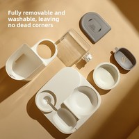 Distributeur d'eau et de nourriture pour animaux de compagnie par gravité 2,2 L en plastique de qualité alimentaire avec bouteille de 1 L pour chiens et chats - Vente en gros