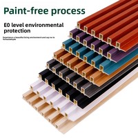 Vente directe usine : Panneaux de grille rainurés en WPC fibre de bambou-bois, panneaux muraux en PVC à rainures fines de 170 mm