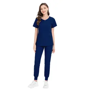 Wholesale Elastic Custom Logo Girls Hospital Uniforms Scrubs For Women Medical Lab Coats Nurse Uniform Nurse Scrub Suit