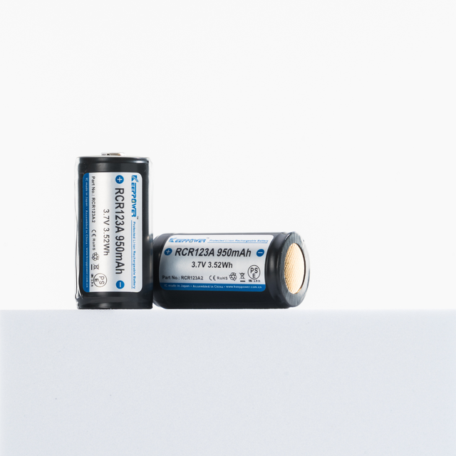Keeppower RCR123A High Capacity 16340 950mAh 3.7V Protected Li-ion Rechargeable Battery RCR123A2 CE ROHS Certified