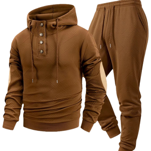 Nouvel ensemble de survêtement décontracté pour homme automne-hiver, idéal pour le jogging en extérieur, comprenant un sweat à capuche et un pantalon, 2 pièces - Product Image 2
