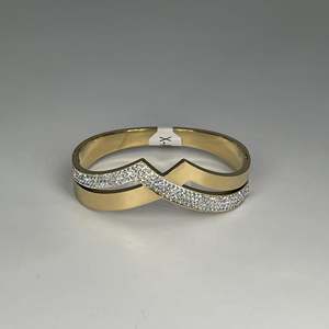 Fashion Bangle 316L Stainless Steel PVD Gold Plating <b>Crystal</b> Inlay Adjustable <b>Bracelet</b> - Product Image 1