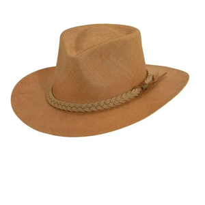 Panama <b>Straw</b> Fedora <b>Hat</b> Wide Brim Unisex Adult Beach Sun <b>Hat</b> with Braided Rope Band Natural Color 56-58CM - Product Image 2