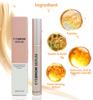 Sérum nourrissant pour les cils et les sourcils biologique Échantillon gratuit Kératine naturelle Peptide Marque privée Vente en gros Sérum rehausseur de sourcils