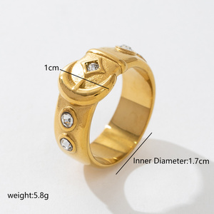 Anillos de boda de moda al por mayor para mujer <span class=keywords><strong>con</strong></span> patrón de estrella y luna, laminados en oro y plata, <span class=keywords><strong>con</strong></span> circonia cúbica, joyería. - Product Image 2