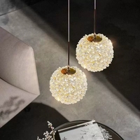 Lustre LED moderne en forme de boule de cristal, design luxueux pour escalier, suspension lumineuse, décoration moderne pour la maison, luminaire pour hall d'entrée et salon