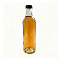 Bouteille en verre transparente de qualité alimentaire de 375 ml avec bouchon à vis en plastique noir pour jus, huile de cuisson, boisson, liquide, bouteille en verre rechargeable