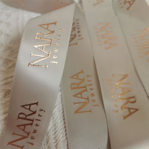 Impression de ruban de Grain brut personnalisé d'usine ruban personnalisé cadeau de ruban de <span class=keywords><strong>Satin</strong></span> d'impression d'or 3D personnalisé - Product Image 4