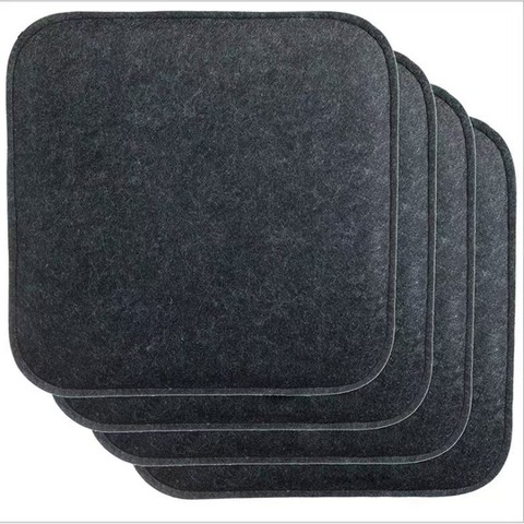 Cross-Border Customizable Quilted Eco-friendly Felt Chair Cushion Memory Foam Filling Square Solid Pattern for Tea Restaurant