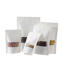 Brown Recycle Custom Printed Ziplock Pouch Packing Kraft Paper Bags for Tea Coffee Nuts Food Bag With Window