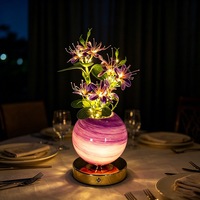 Lampu Meja LED Tulip Warna-warni Portable USB Type C Isi Ulang dengan Fitur Peredup Sentuh untuk Meja, Samping Tempat Tidur, Liburan, Natal