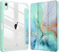 Étui de protection pour iPad mini 6 - Coque arrière transparente à trois volets, nouveau modèle, coque de tablette en acrylique de 8,3 pouces