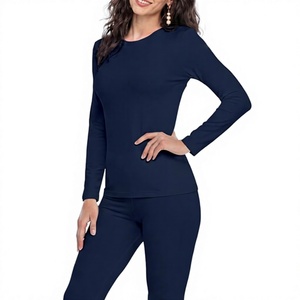 Conjunto de Ropa Interior Térmica sin Costuras para Mujer, Camiseta y Pantalones Largos, Color Morado Sólido, Cuello y Mangas, Capa Base, Ropa Cálida de Invierno, Conjunto de Dos Piezas, Secado Rápido - Product Image 6