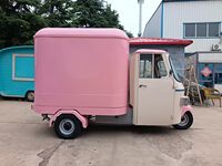 Remolque de Comida Móvil Vintage Eléctrico de 3 Ruedas con Motor para Eventos, Servicio de Bebidas y Sistema de Grifo para Cerveza