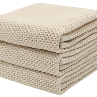 Essuie-tout de cuisine en tissu gaufré double face, motif nid d'abeille, résistant à l'usure, absorbant, pour la cuisine et la cuisinière