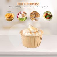 Gobelets à jante roulée doublures de cupcakes marron naturel blanc taille standard papier parchemin tasse de cuisson emballages sulfurisés porte-cupcakes