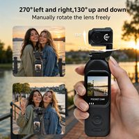 Caméra de vlogging 1080P avec objectif rotatif, contrôle par application WiFi, écran de 1,3 pouce |   Caméra POV grand angle 150° avec un seul bouton pour l'audio/vidéo