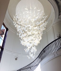 Restaurant <b>Modern</b> Ceramic Chandelier for High <b>Ceilings</b> Design Hotel Spiral Staircase Lamp HM-C8623 Butterfly <b>Light</b> HM-C8623 HM-C - Product Image 1