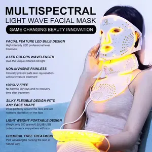 LAMOREVIA Newest 2024 Beauty Mask Neck System Led Light Therapy Pdt Led Facial Mask Led Therapy Machine For Homes Facial Mask