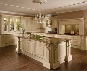 Tủ bếp cổ điển tủ bếp và tủ quần áo nhà sản xuất Phật sơn sang trọng Modular Châu Âu tủ bếp 3D thiết kế - Product Image 1