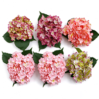Vente en gros de fleurs artificielles en soie d'hortensia rose à tige unique de 50 cm, hortensia artificiel personnalisé pour la décoration florale de mariage et de la maison
