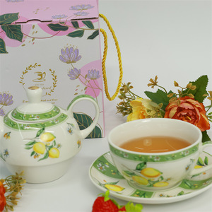 Juego de Café y Té de Porcelana Minimalista Moderno, Una Tetera y Una Taza, Diseño Creativo Encajado, Exquisito <span class=keywords><strong>para</strong></span> el Hogar y la Oficina, Taza y Platillo <span class=keywords><strong>para</strong></span> el Té de la Tarde - Product Image 5