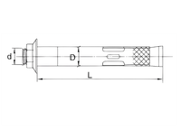 Boulon d'ancrage hexagonal en acier norme DIN, finition zinc YZP, expansion mécanique pour béton, maçonnerie et mur en maçonnerie