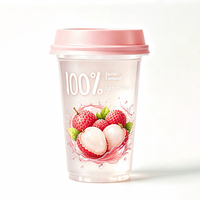 Fabrieksleverancier Wegwerp Bekers Verpakking Geurige Lychee Sap Drank Zoete Natuurlijke Fruitdrank