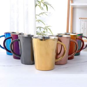 Vaso de Acero Inoxidable 304 de Doble Capa con Asa, 300 ml, para Cerveza, Café, Leche, Agua, para el Hogar, Comedor, Oficina, Camping - Product Image 2