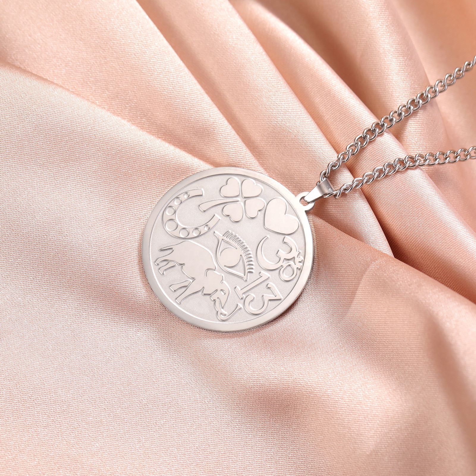 Collier Hamsa Rouge œil – Amulette Porte-bonheur Kabbale, Argenté, Neuf