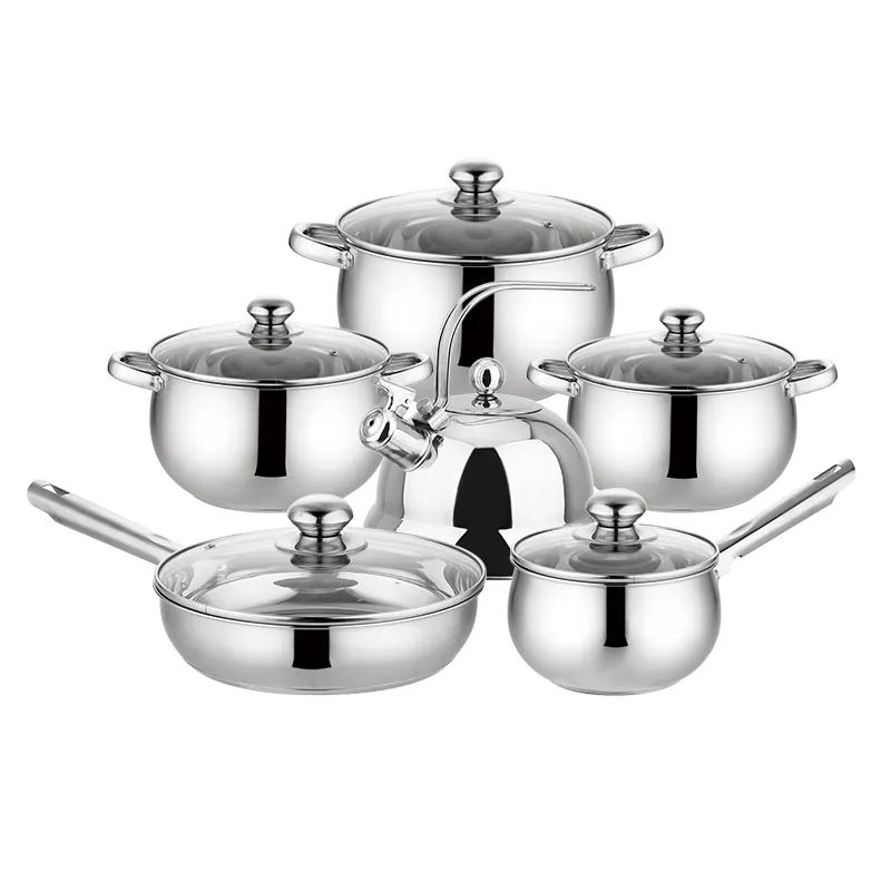 Manufacturer 12pcs stainless steel cookware set cooking pot kinox cookware set
