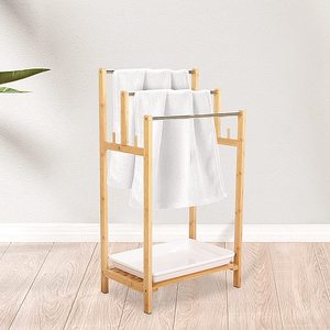<span class=keywords><strong>Porte</strong></span>-serviettes en bambou pour salle <span class=keywords><strong>de</strong></span> bain, barre <span class=keywords><strong>de</strong></span> serviettes <span class=keywords><strong>de</strong></span> <span class=keywords><strong>plage</strong></span> autoportante à 3 niveaux, <span class=keywords><strong>porte</strong></span>-serviettes en bois avec étagère <span class=keywords><strong>de</strong></span> rangement inférieure pour le bain - Product Image 2
