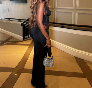 Viviblook Z316ST04 Ensemble décontracté pour femme, sexy, couleur unie, haut court sans manches, pantalon, ensemble deux pièces - Product Image 2